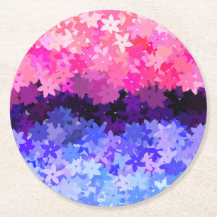 Dessous De Verre Rond Fière Omnisexualité Groovy Boho Excentrique Floral
