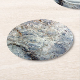 Dessous De Verre Rond Finition en pierre de marbre blanc bleu glace