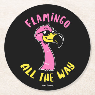 Dessous De Verre Rond Flamant rose En Tout