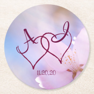 Dessous De Verre Rond Fleur de cerisier rose