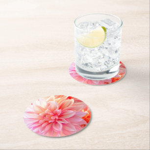 Dessous De Verre Rond Fleur de dahlia brune de Pêche