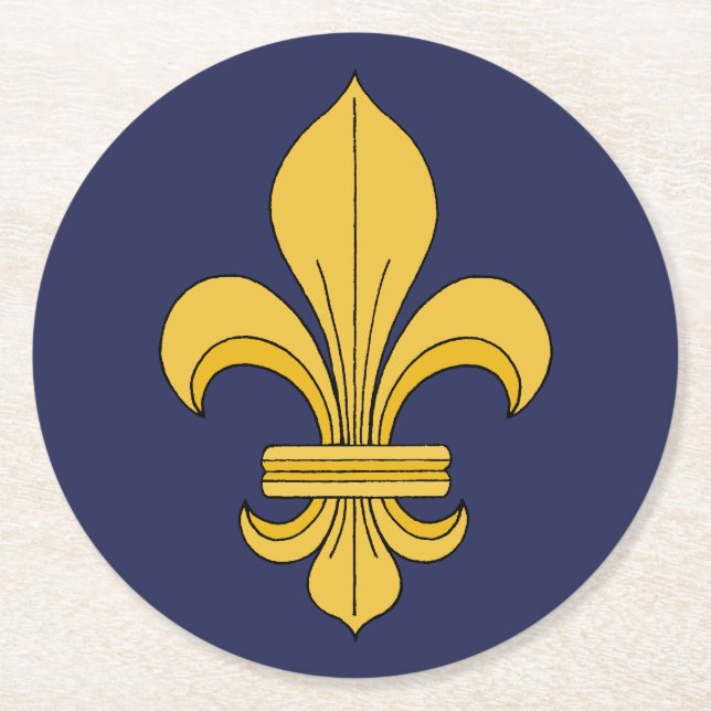 Dessous De Verre Rond Fleur de lis (Devant)