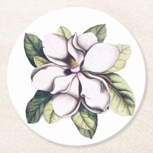 Dessous De Verre Rond Fleur de Magnolia