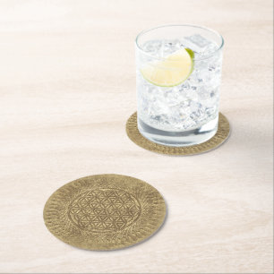 Dessous De Verre Rond Fleur de vie - soleil - motif continu 4