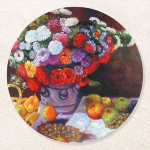 Dessous De Verre Rond Fleurs de Monet et fruits