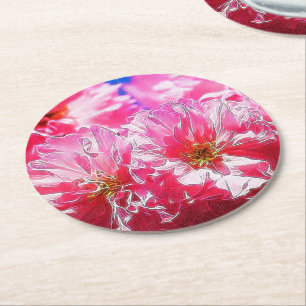Dessous De Verre Rond Floral Dreams 03 rose chaud