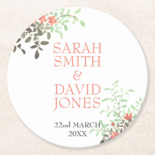 Dessous De Verre Rond Floral peint