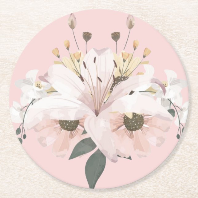 Dessous De Verre Rond Flore nuptiale (Devant)
