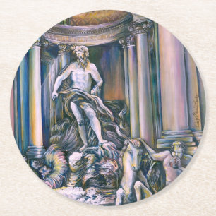 Dessous De Verre Rond Fontana Di Trevi, Roma, Italie