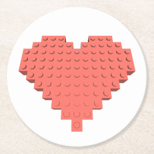 Dessous De Verre Rond Forme cardiaque Valentines