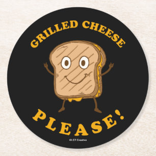 Dessous De Verre Rond Fromage Grillé S'il vous plaît