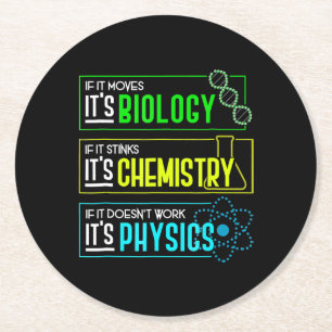Dessous De Verre Rond Funny Biologie Chimie Physique Science Nerd