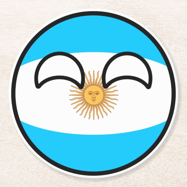 Dessous De Verre Rond Funny Trending Geeky Argentine Countryball (Devant)