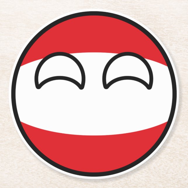 Dessous De Verre Rond Funny Trending Geeky Austria Countryball (Devant)