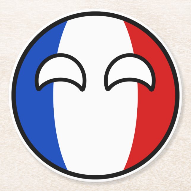 Dessous De Verre Rond Funny Trending Geeky France Countryball (Devant)