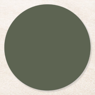 Dessous De Verre Rond Fusil vert couleur solide