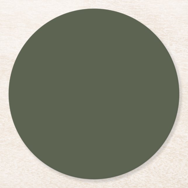 Dessous De Verre Rond Fusil vert couleur solide (Devant)