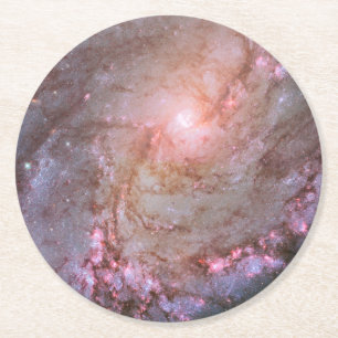 Dessous De Verre Rond Galaxie Spirale M83, Ablaze Avec Formation Star.