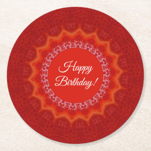 Dessous De Verre Rond Gelatine rouge fraise Moisissure Joyeux anniversai