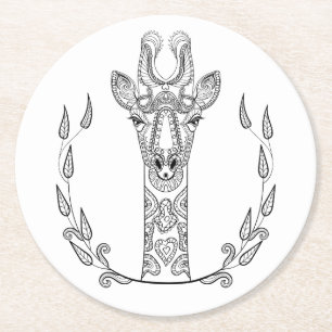 Dessous De Verre Rond Girafe inspirée
