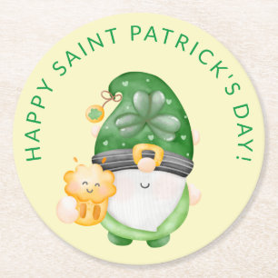 Dessous De Verre Rond Gnome Bière Joyeuse Saint-Patrick Fête