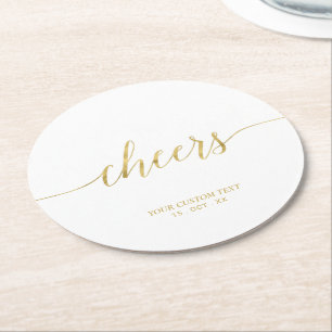 Dessous De Verre Rond Gold Modern Letting Cheers Party
