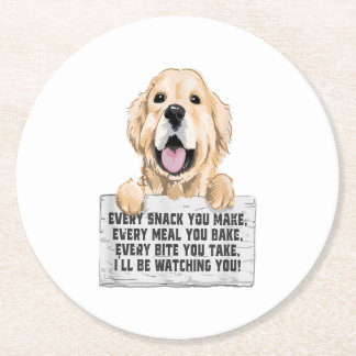 Dessous De Verre Rond Golden Retriever Dog