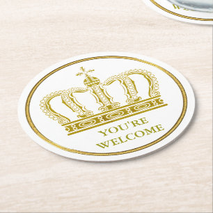 Dessous De Verre Rond Golden Royal Crown + votre backgr. & idées