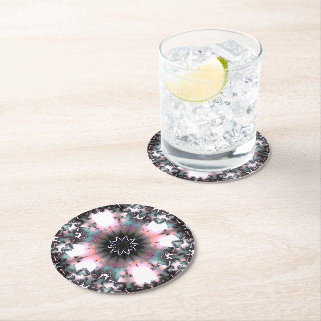 Dessous De Verre Rond Gothique Frozen Winter Spider Web (En situation)