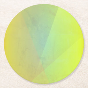 Dessous De Verre Rond Gradation géométrique jaune moderne