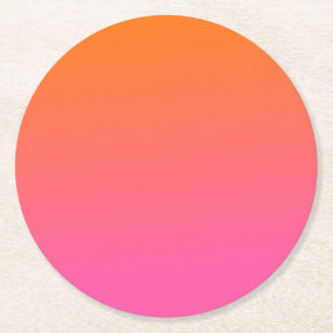 Dessous De Verre Rond Gradient orange et rose