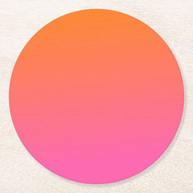 Dessous De Verre Rond Gradient orange et rose (Devant)