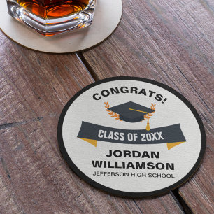 Dessous De Verre Rond Graduation Congrats Grad Class of 20XX Custom