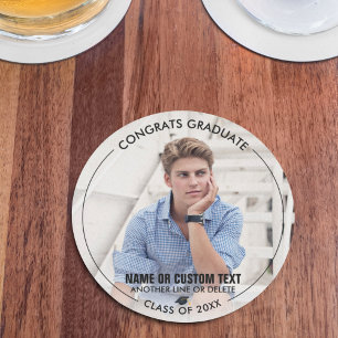 Dessous De Verre Rond Graduation Merci photo Classe de 20XX Custom