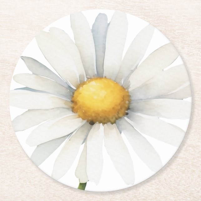 Dessous De Verre Rond Grande marguerite (Devant)