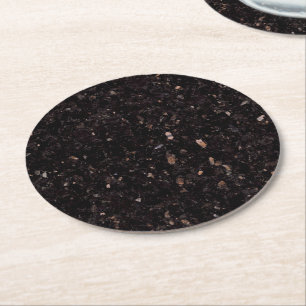 Dessous De Verre Rond Granit noir