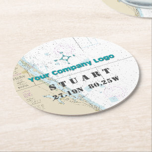 Dessous De Verre Rond Graphique FLORIDA du logo promotionnel Latitude Lo