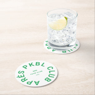 Dessous De Verre Rond Green Après PKBL Club Crest Pickleball
