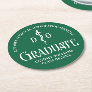 Dessous De Verre Rond Green Osteopathic Médicale School Graduation Party