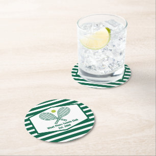 Dessous De Verre Rond Green Stried Tennis Country Club personnalisé