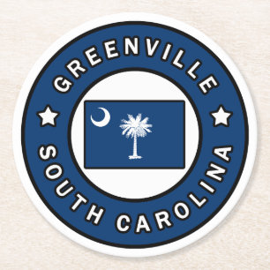 Dessous De Verre Rond Greenville Caroline du Sud