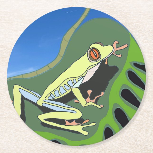 Dessous De Verre Rond Grenouille Escalade (Devant)