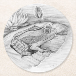 Dessous De Verre Rond grenouille sur Lily Pad