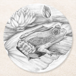 Dessous De Verre Rond Grenouille sur Lily Pad