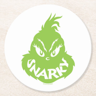 Dessous De Verre Rond Grincheux grinche Visage de Grinch
