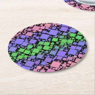 Dessous De Verre Rond Groovy Boho Rétro Mod Géométrique Fierté Trigender