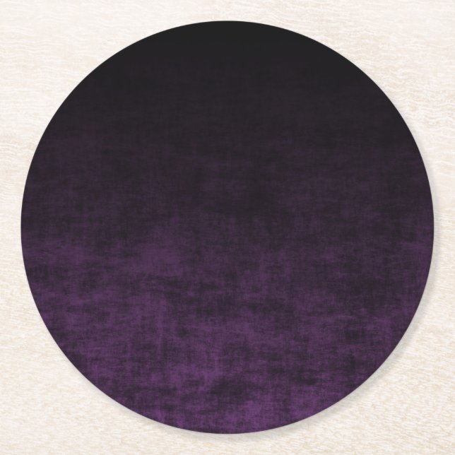 Dessous De Verre Rond Grunge Ombre noir et violet texture (Devant)