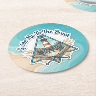 Dessous De Verre Rond Guidez-Moi Vers La Plage