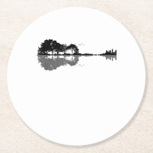 Dessous De Verre Rond Guitar Lake Shadow
