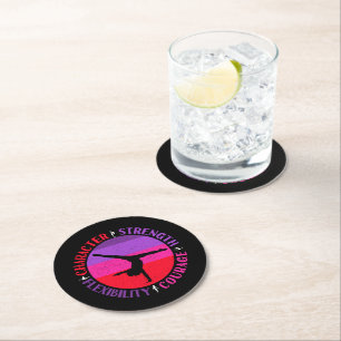 Dessous De Verre Rond Gymnastique Féminine Caractère Force Courage